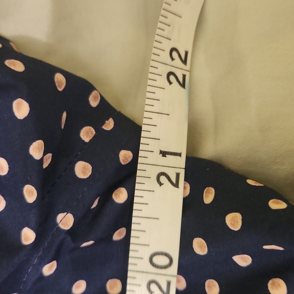Lands' End NWT No Iron Supima button down shirt, sz 12, midnight indigo dots - Picture 8 of 9